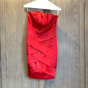 Size 4 Jessica McClintock strapless red dress